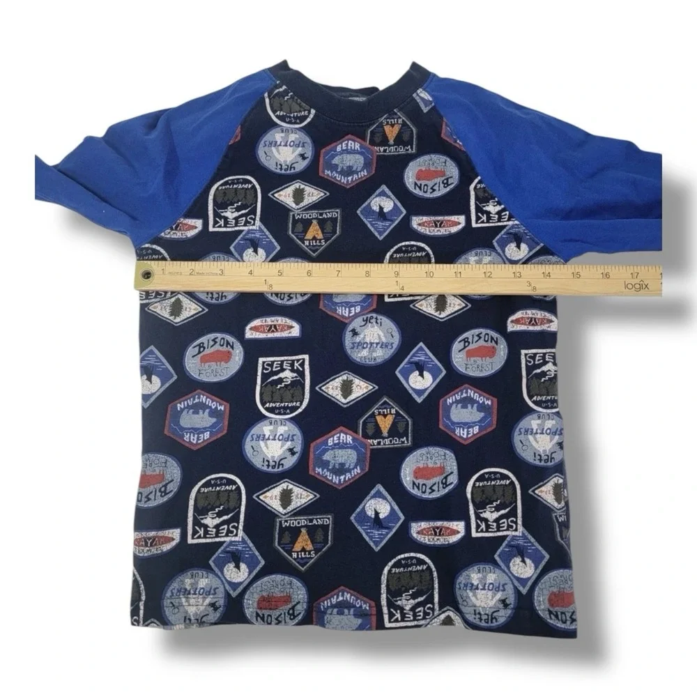 Gymboree Boy's Long Sleeve Blue Print Pullover Shirt Size‎ 7 Snowflake Fun Top
